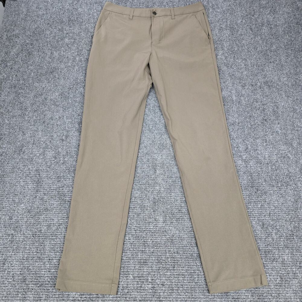 Lululemon ABC Classic Fit Trouser Mens 33x36 Khaki Warpstreme LM5AR4T